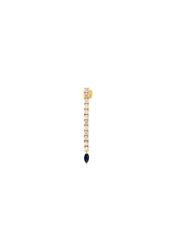 Blue Sapphire Marquise Drop Single Earring
