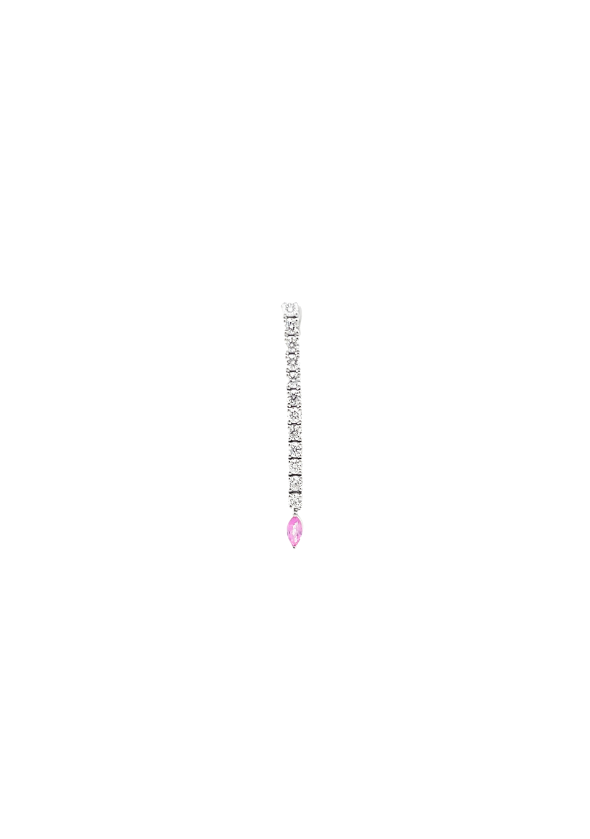 Pink Sapphire Marquise Drop Single Earring