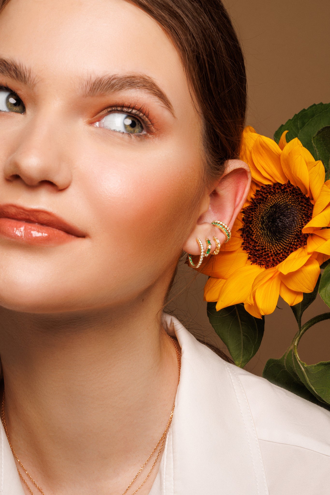 Emerald In and Out Hoops