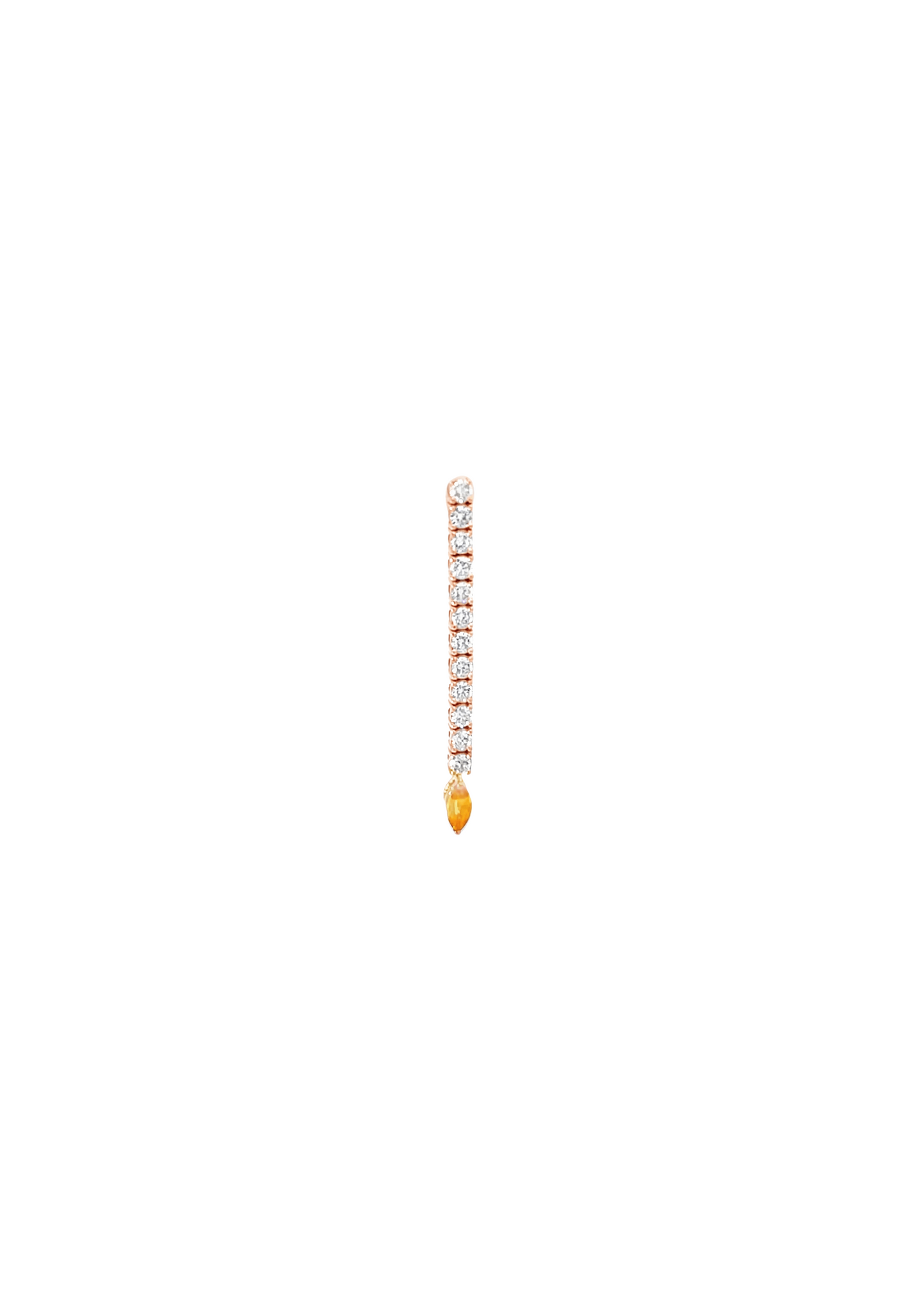 Orange Sapphire Marquise Drop Single Earring