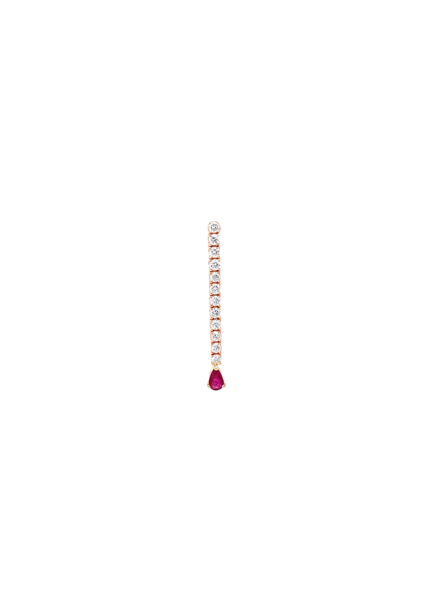 Ruby Pear Drop Single Earring