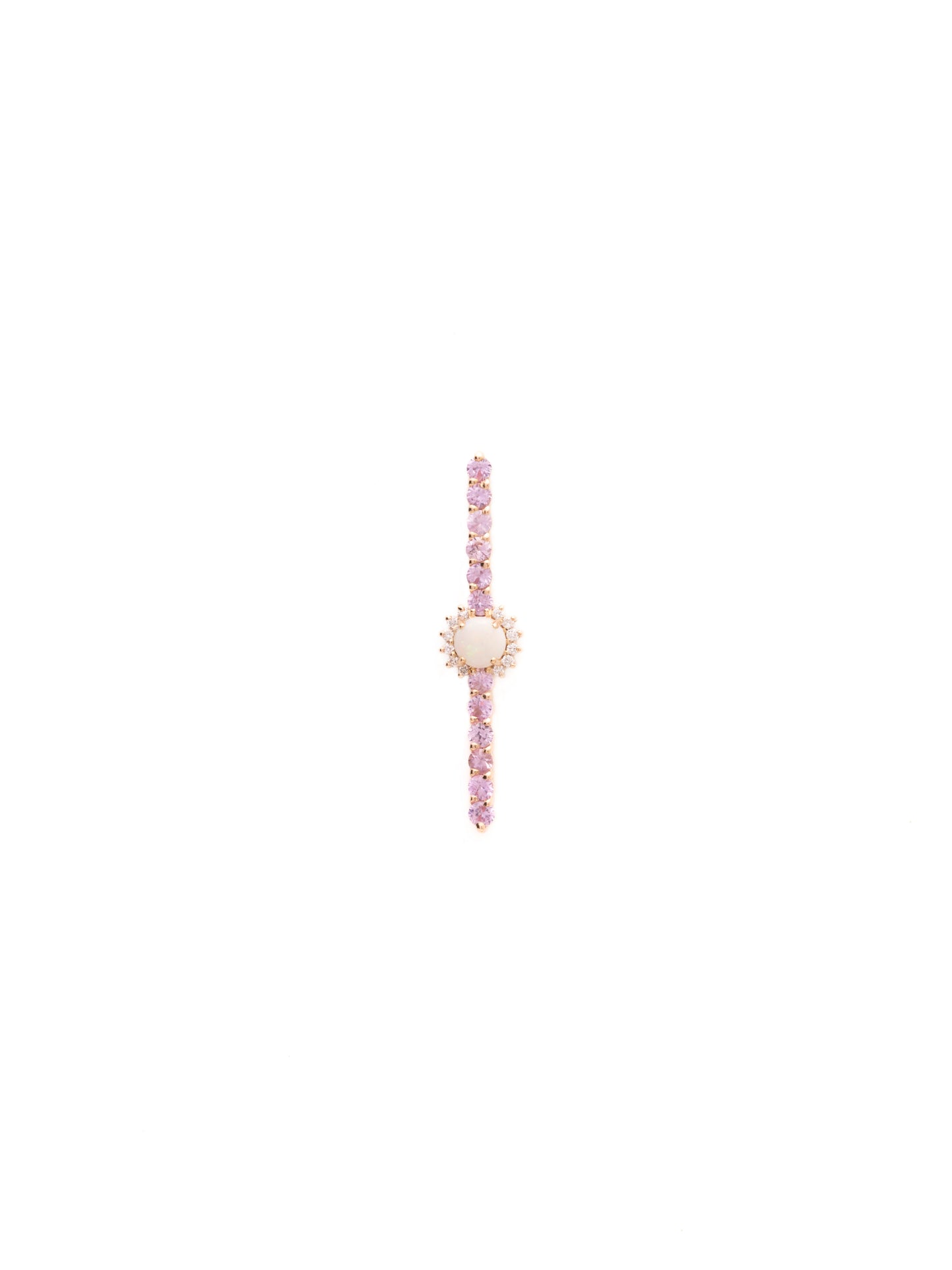 Pink Sapphire Ray Single Earring