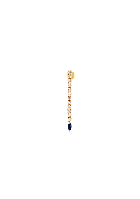 Blue Sapphire Marquise Drop Single Earring