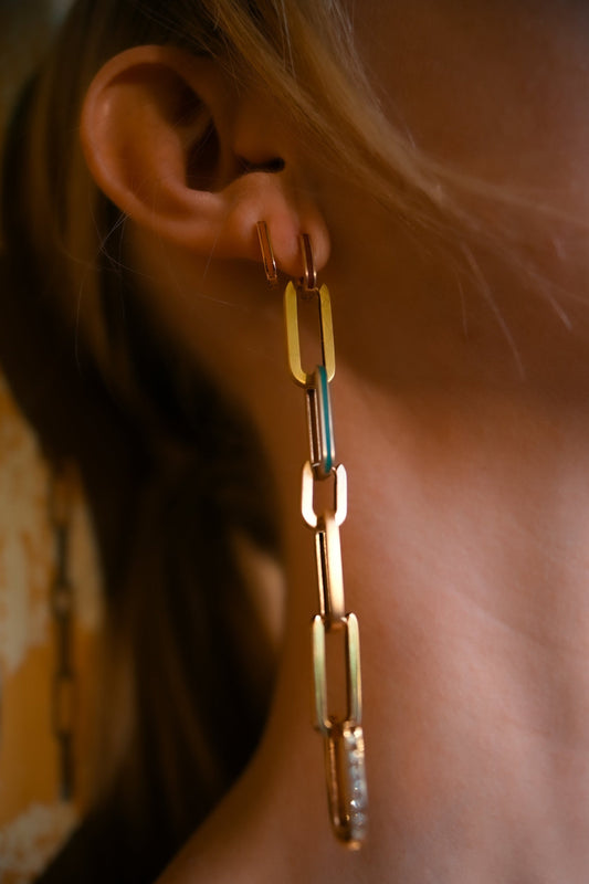 Mini Gold Oval Single Hoop