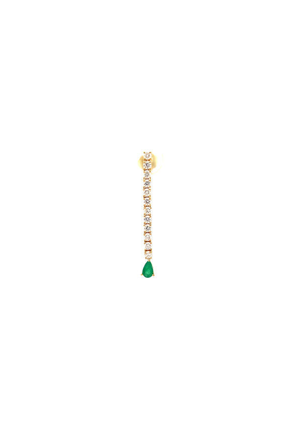 Emerald Pear Drop Single Earring