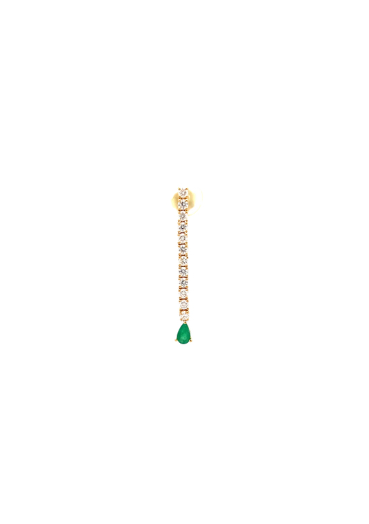 Emerald Pear Drop Single Earring
