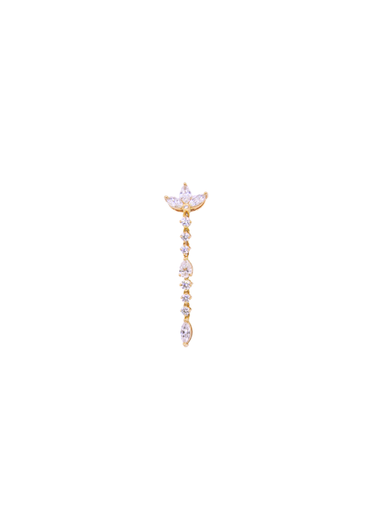 Lotus Drop Single Earring