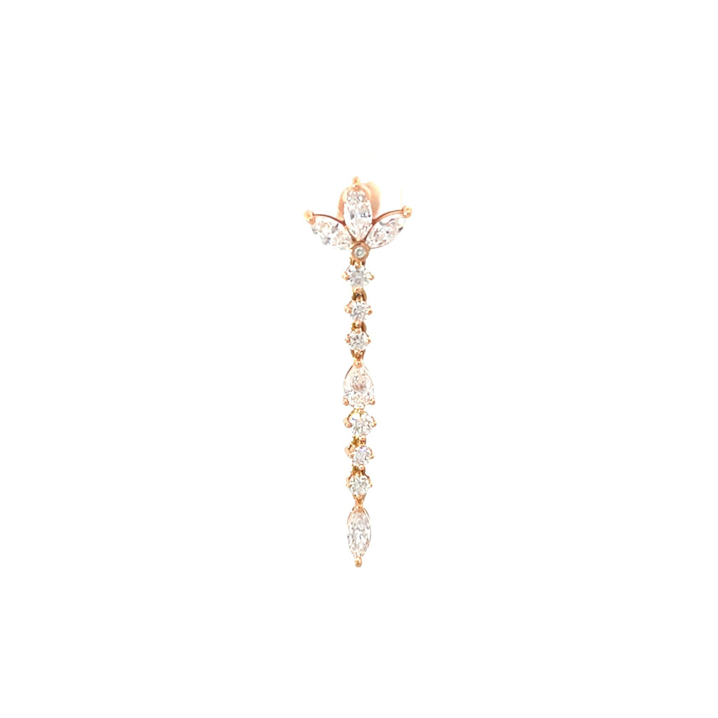 Lotus Drop Single Earring