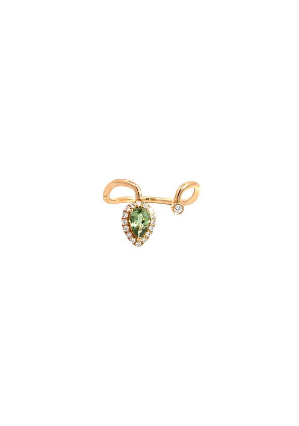 Open Pear in Green Sapphire
