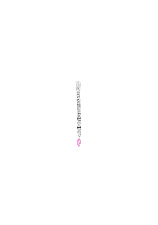 Pink Sapphire Marquise Drop Single Earring