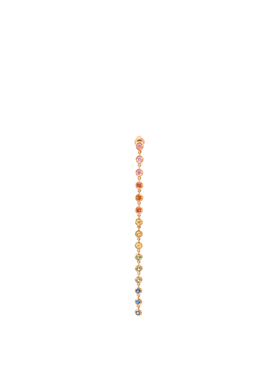 Rainbow Long Bezel Single Earring